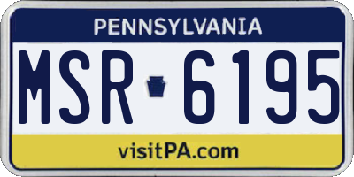 PA license plate MSR6195