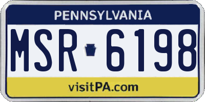 PA license plate MSR6198