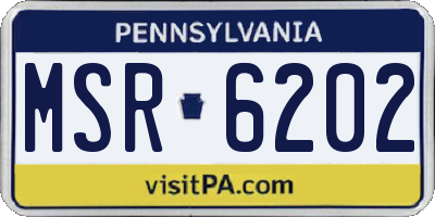 PA license plate MSR6202