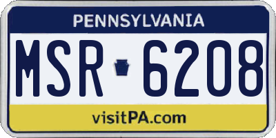 PA license plate MSR6208
