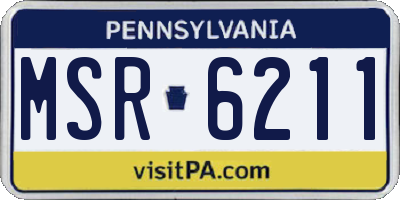 PA license plate MSR6211