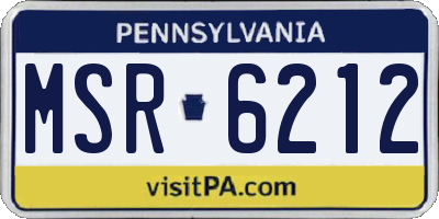 PA license plate MSR6212