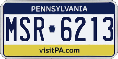 PA license plate MSR6213