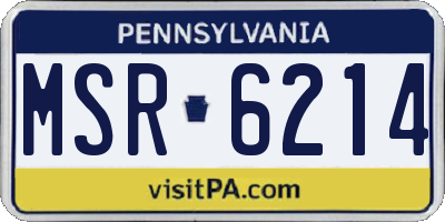 PA license plate MSR6214