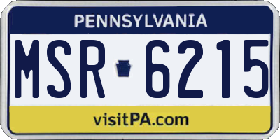 PA license plate MSR6215