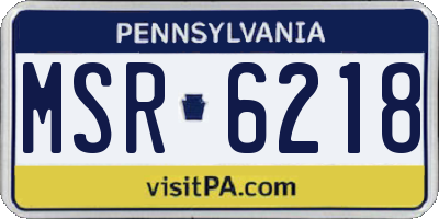 PA license plate MSR6218