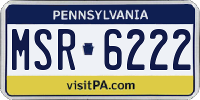 PA license plate MSR6222