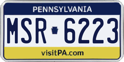 PA license plate MSR6223