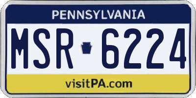 PA license plate MSR6224