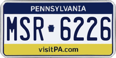 PA license plate MSR6226