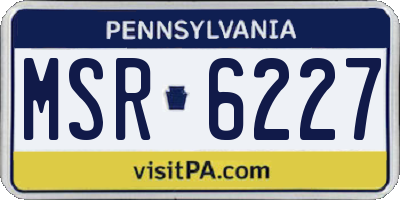 PA license plate MSR6227