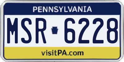 PA license plate MSR6228