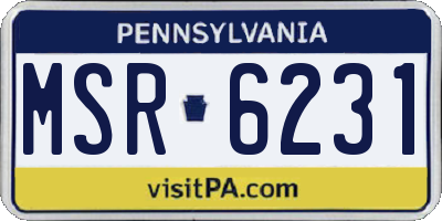 PA license plate MSR6231