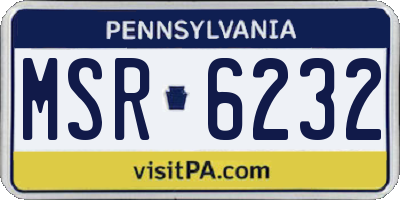 PA license plate MSR6232
