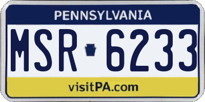 PA license plate MSR6233