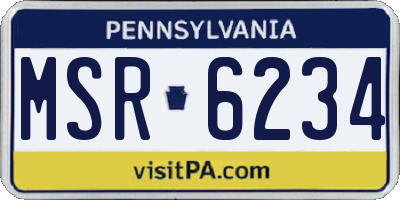 PA license plate MSR6234