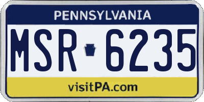 PA license plate MSR6235