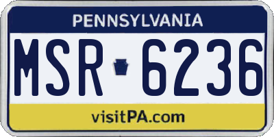PA license plate MSR6236