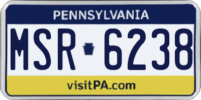 PA license plate MSR6238