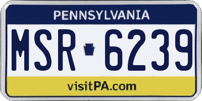 PA license plate MSR6239