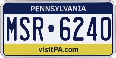 PA license plate MSR6240