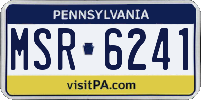 PA license plate MSR6241