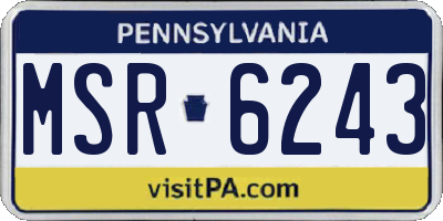 PA license plate MSR6243