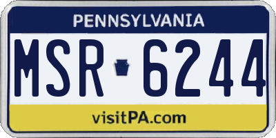 PA license plate MSR6244