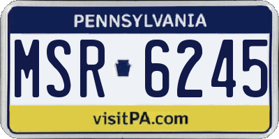 PA license plate MSR6245
