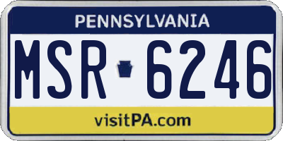 PA license plate MSR6246