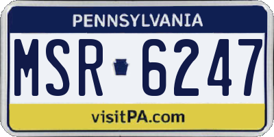 PA license plate MSR6247