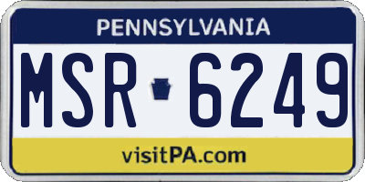 PA license plate MSR6249