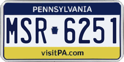 PA license plate MSR6251