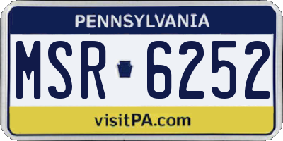 PA license plate MSR6252