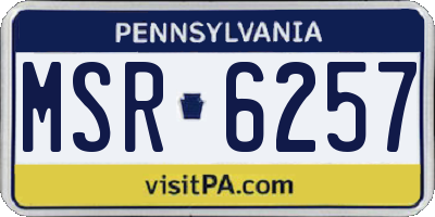 PA license plate MSR6257