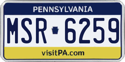 PA license plate MSR6259