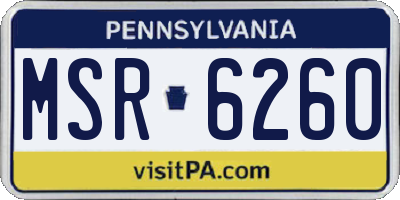 PA license plate MSR6260