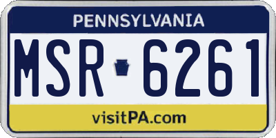PA license plate MSR6261