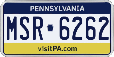 PA license plate MSR6262