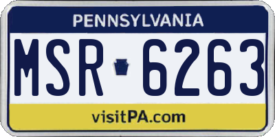PA license plate MSR6263