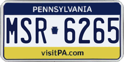 PA license plate MSR6265
