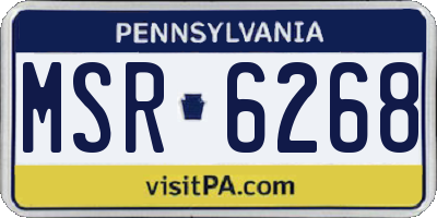 PA license plate MSR6268