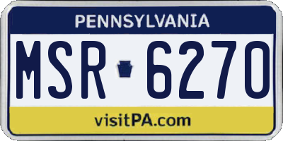PA license plate MSR6270