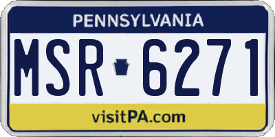 PA license plate MSR6271
