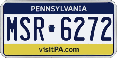 PA license plate MSR6272