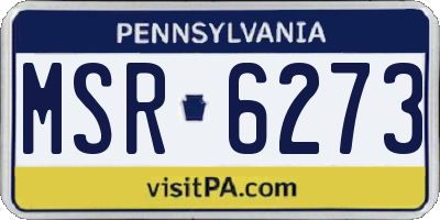PA license plate MSR6273