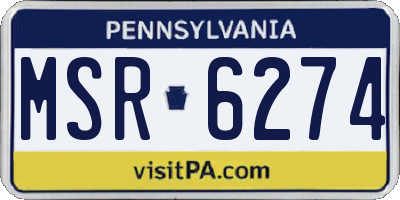 PA license plate MSR6274