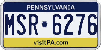 PA license plate MSR6276