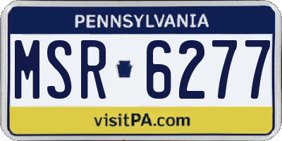 PA license plate MSR6277