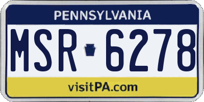 PA license plate MSR6278